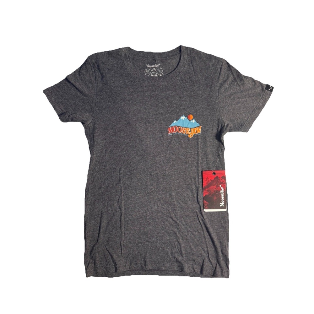 Moosejaw Stuffed Crust Graphic T Shirt Women's Medium‎ Gray Graphic Tee NWT